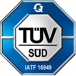 Quality system certified By TÜV SUD Management Service GmbH IATF 16949:16 cert. nr. 0365935